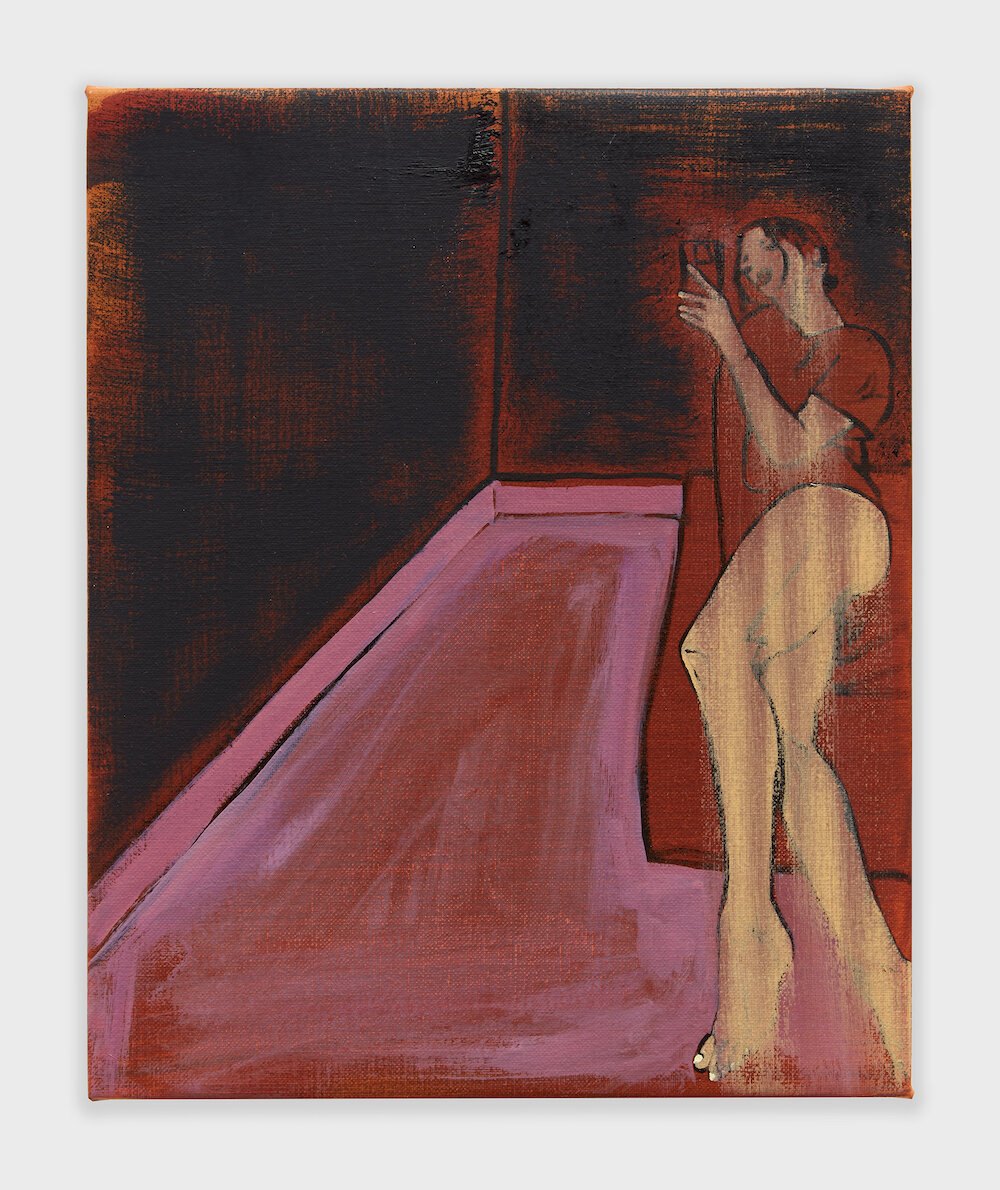 Omari Douglin, <i>LSDemi</i>, 2024. Acrylic and oil on linen, 14 x 12 in (35.6 x 30 cm)